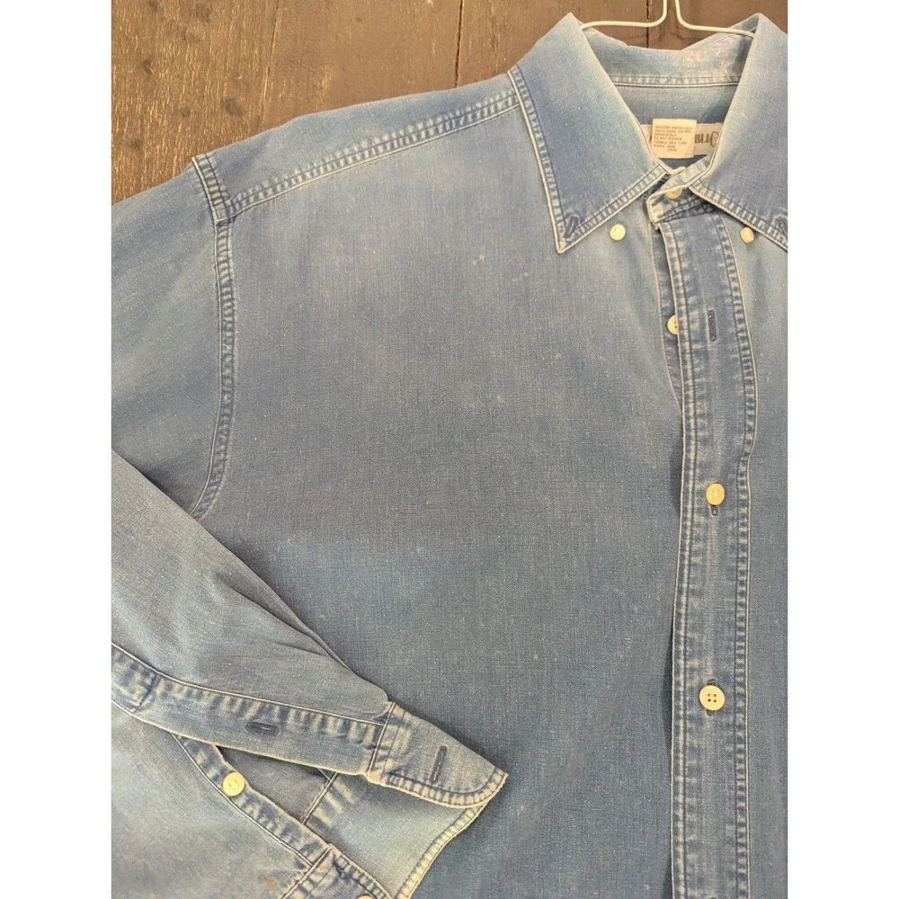 Banana Republic Vintage 80s 90s Denim Shirt Sz Large Tranisitional Era Y2k